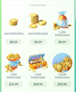 Pokemon Go Shop Coins